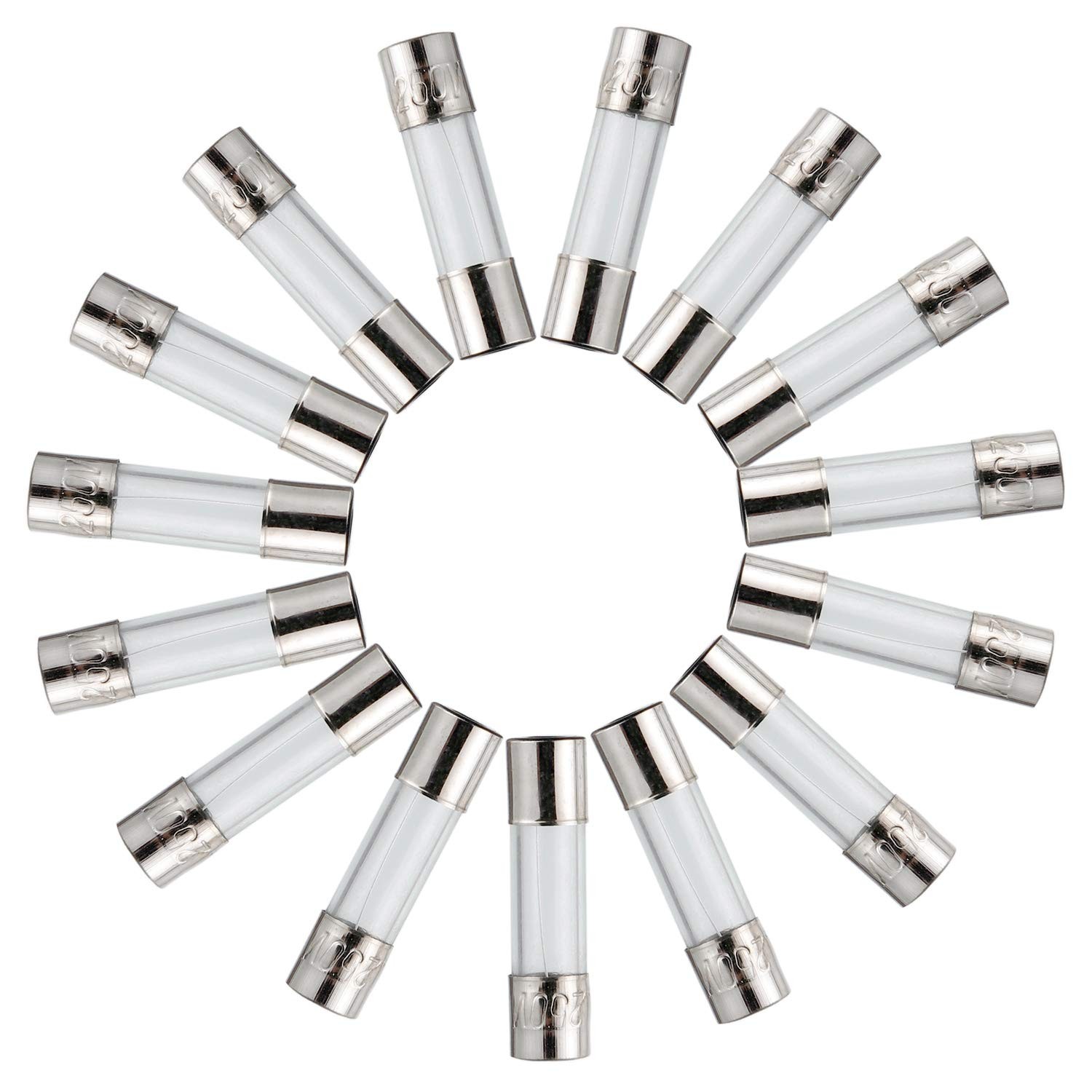 BOJACK 15 Values 150 pcs Fast Blow Glass Fuses Assortment Kit 5×20 mm 250 V 0.1