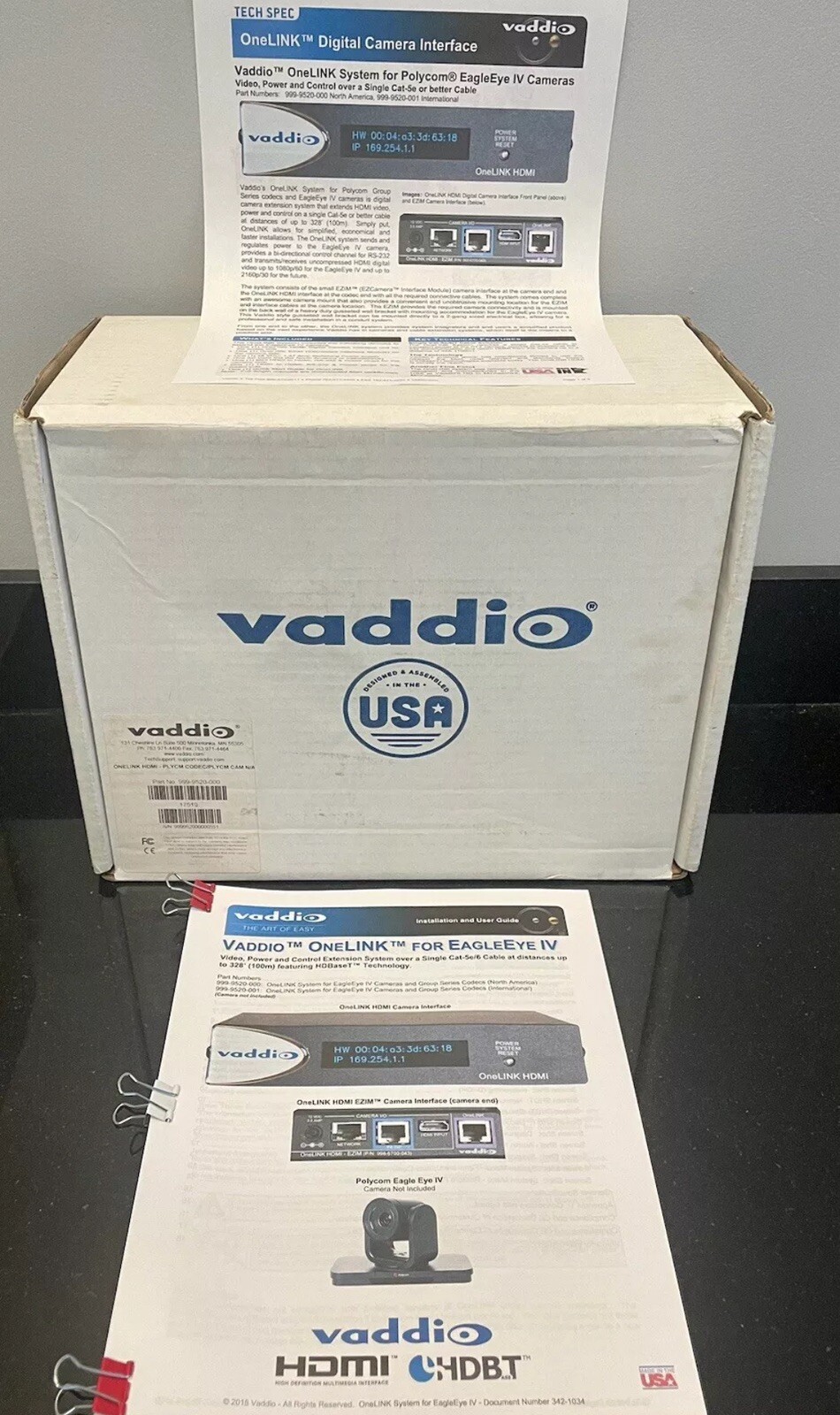 NEW Vaddio 999-9520-000 Codec Kit for OneLINK System For Polycom EagleEye Camera