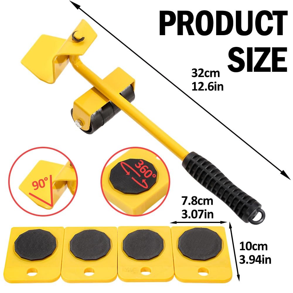 Furniture Lifter Mover Tool Set with Wheels Heavy Duty Moving Dolly Kit for S