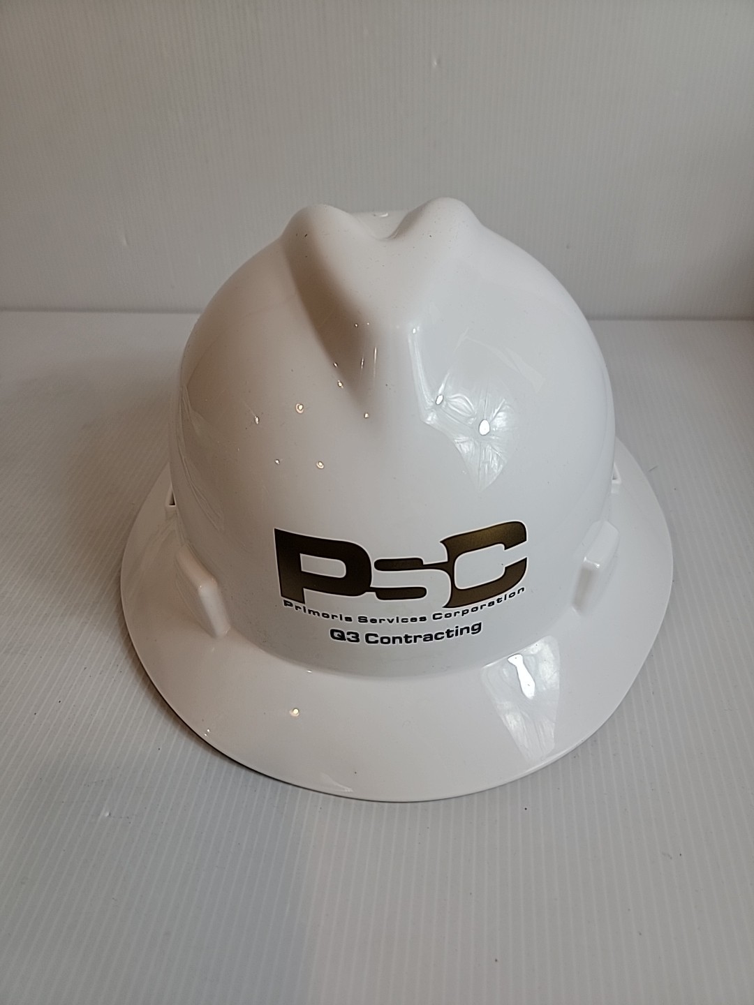 PSC Q3 Contracting MSA White Safety Hard Hat USA Made Size Medium 41