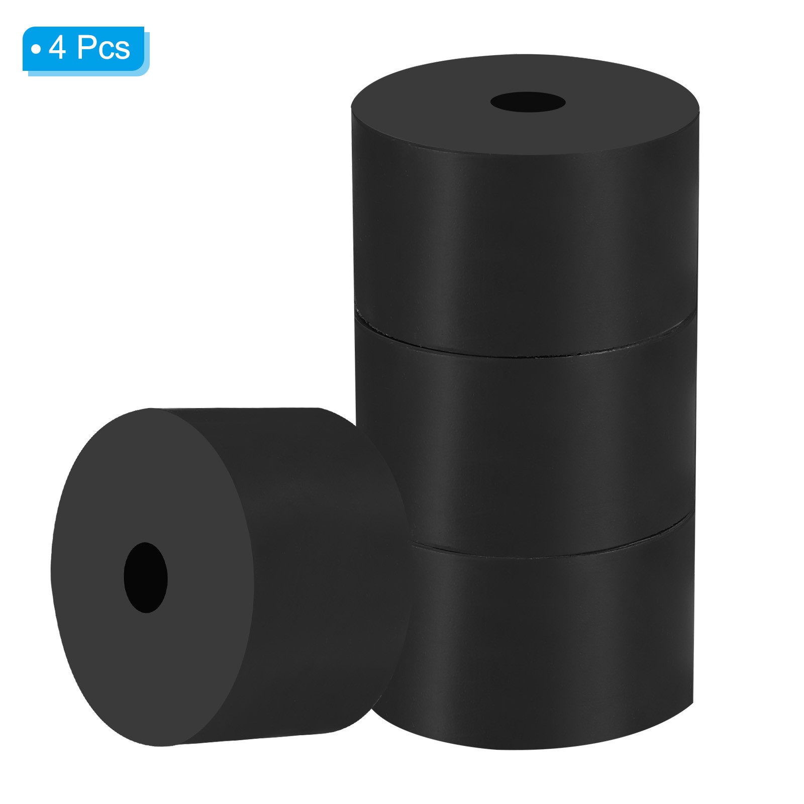 4Pcs Multi Purpose Rubber Spacer 2″ OD x 25/64″ ID x 1.2″ Thickness Black