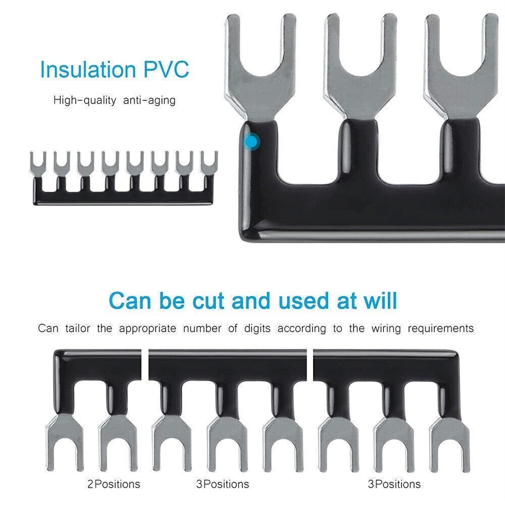 1 Set Dual Row 8-Position Screw Terminal Block Electrical Barrier Strip 600V 25A