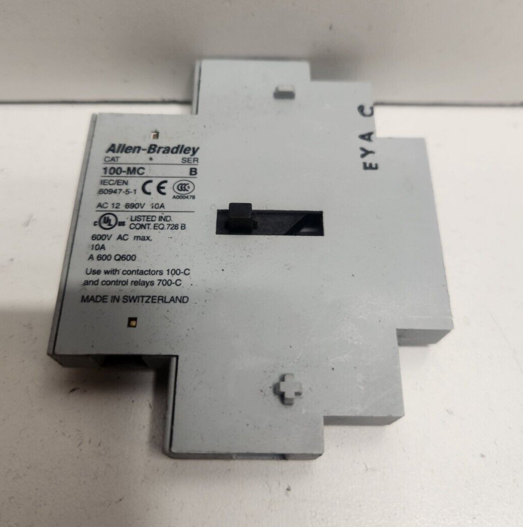 GUARANTEED! ALLEN-BRADLEY 2NC MECHANICAL / ELECTRICAL INTERLOCK 100-MCA02