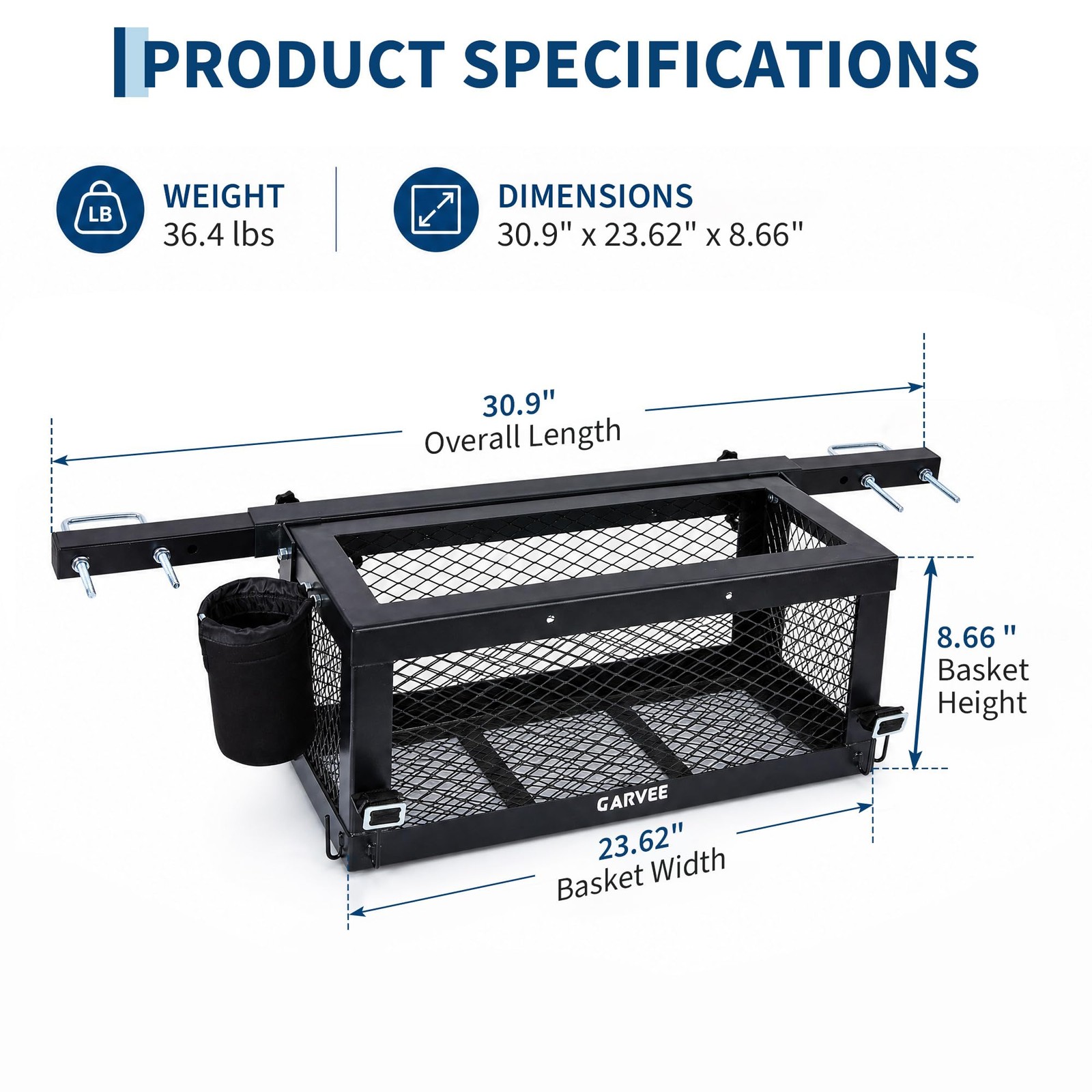 Heavy Duty Tractor Tool Box 24»’x10»x9» Multi-Function Tractor Accessories