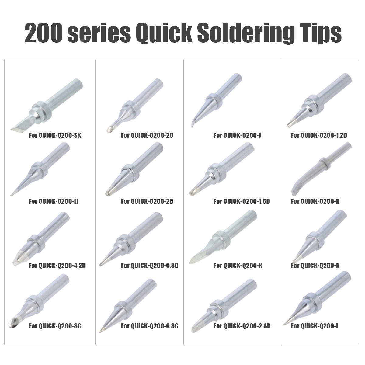 200 Series Soldering Iron Tip Welding Tips for QUICK 203H 203D Soldering Station