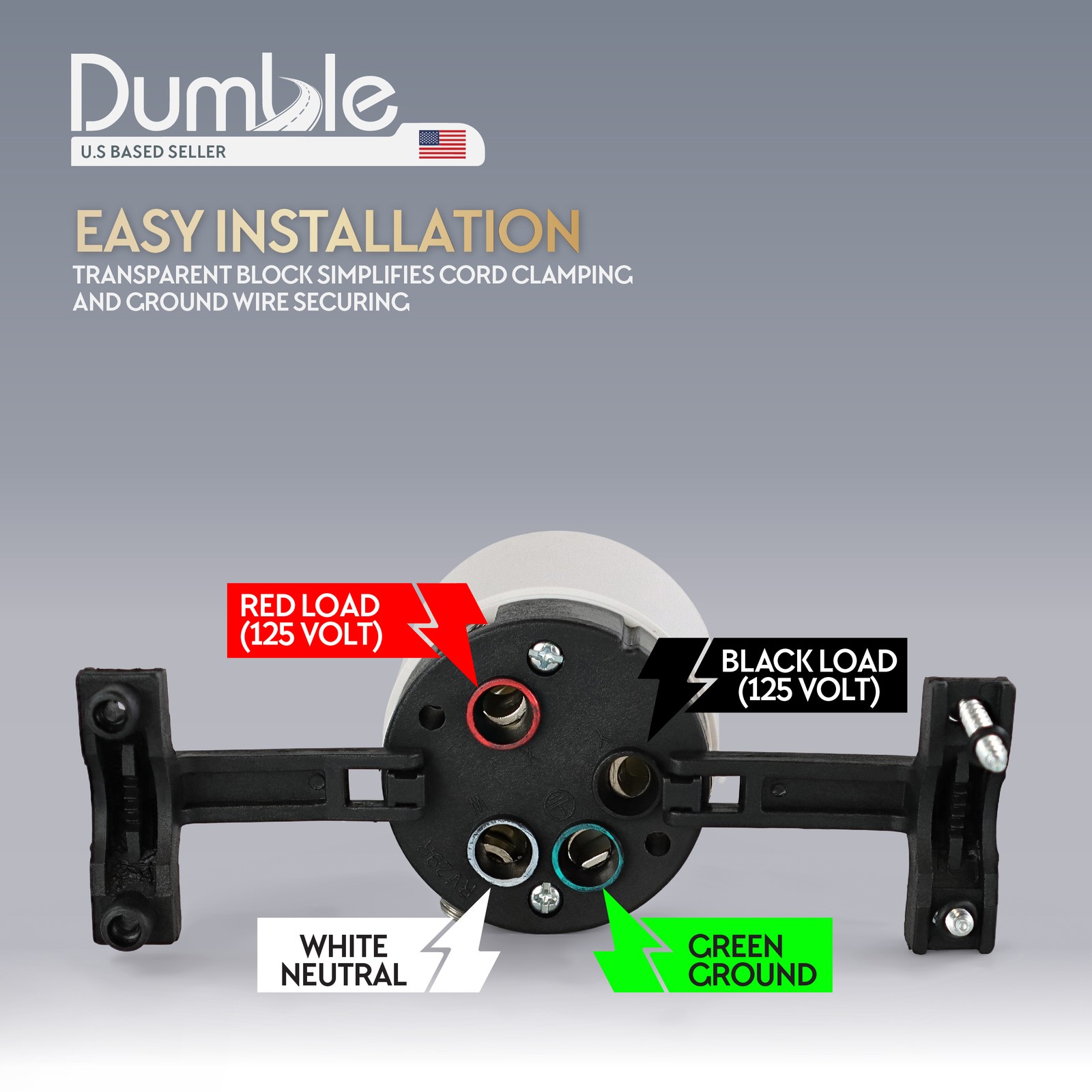 Dumble Generator Plug Lock SS2-50P, 50 Amp, ETL Listed Connector