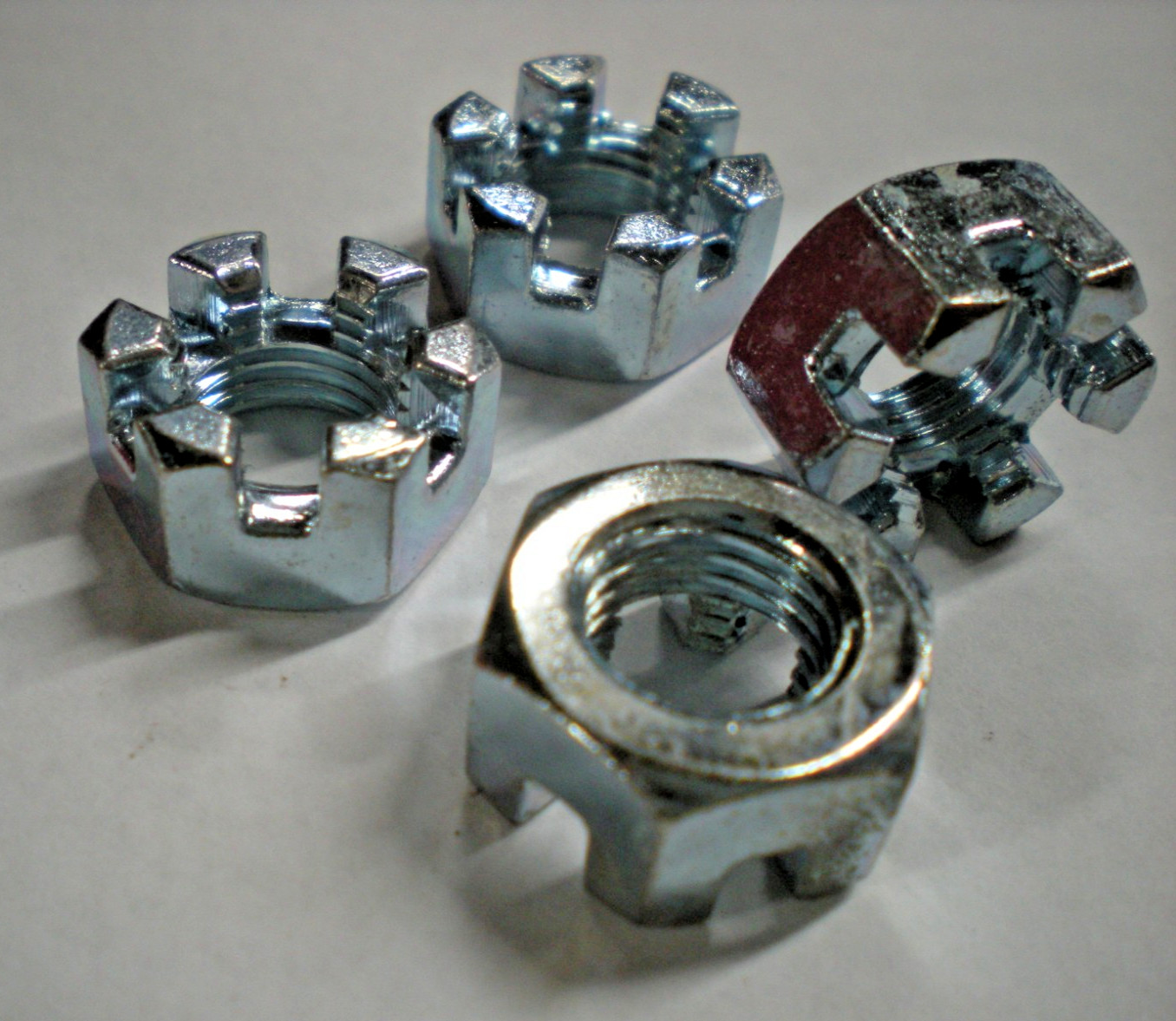 4x 7/16-20 Slotted Hex Castle Nuts 7/16 x 20 SAE Fine Thread TIE ROD NUT