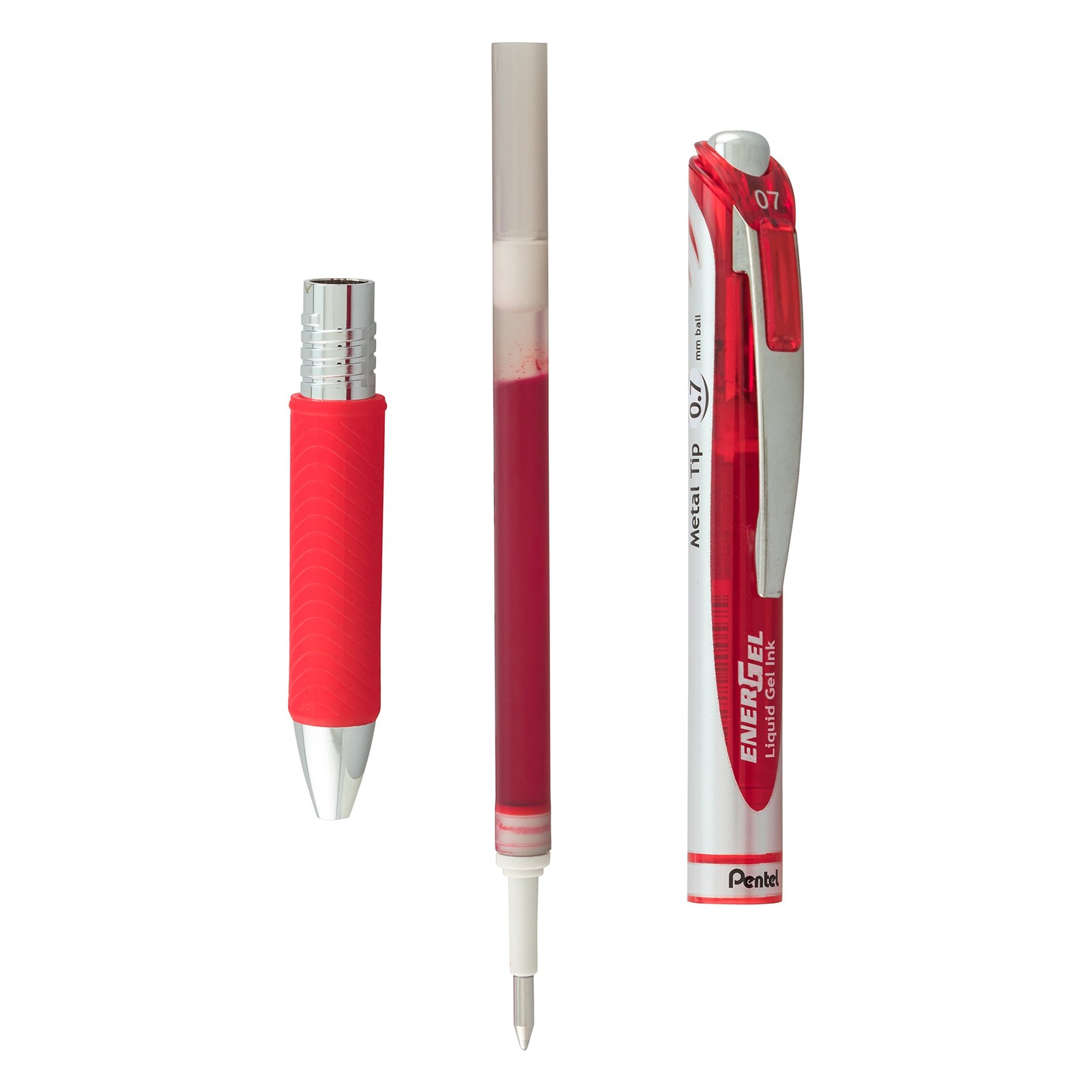 Pentel Energel Rtx Liquid Gel Pens 0.7Mm Medium Tip Red Ink Smooth Writing