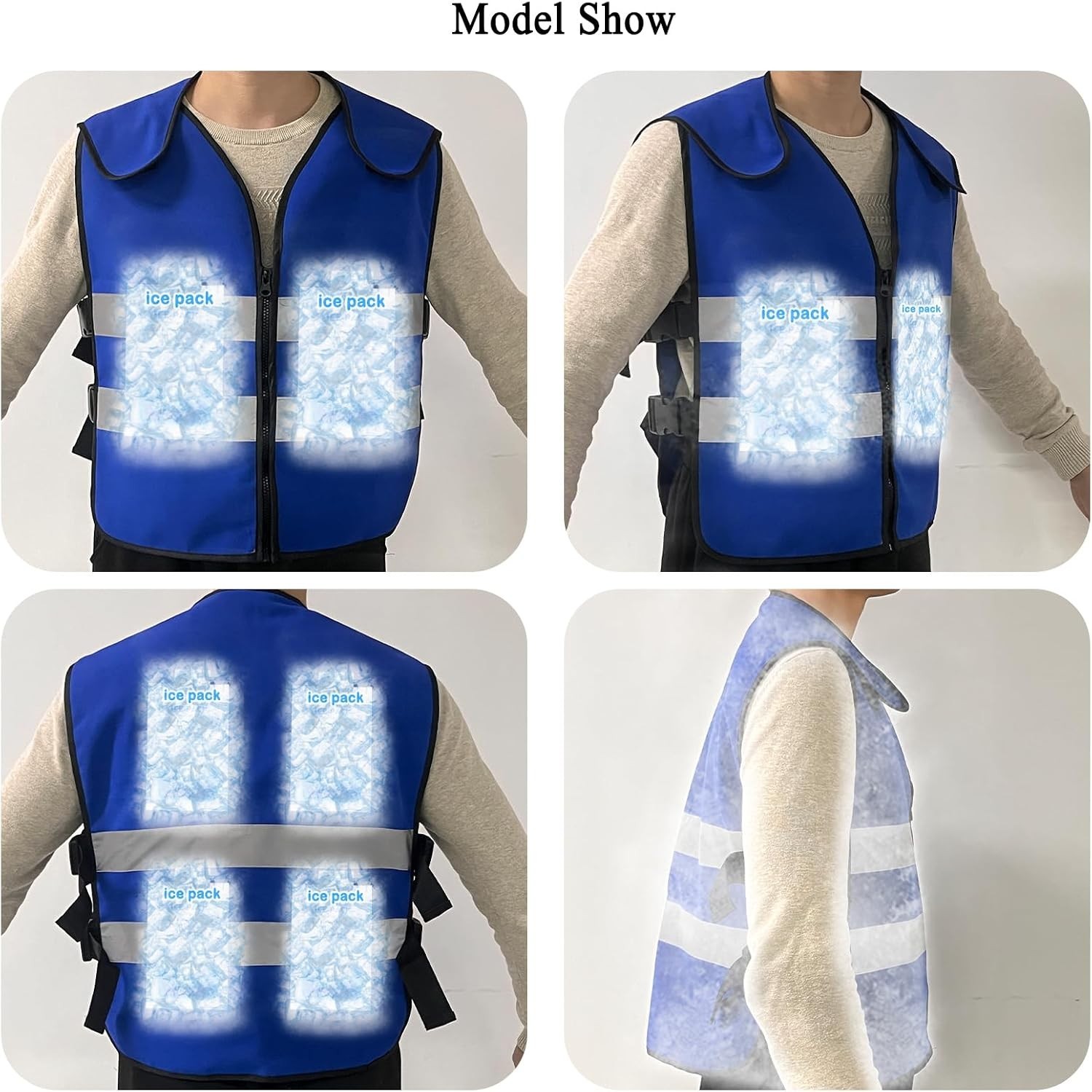 Cooling Vest for Men Women Teens,Adjustable Ice Vest with 20 Pcs Ice Packs fo…