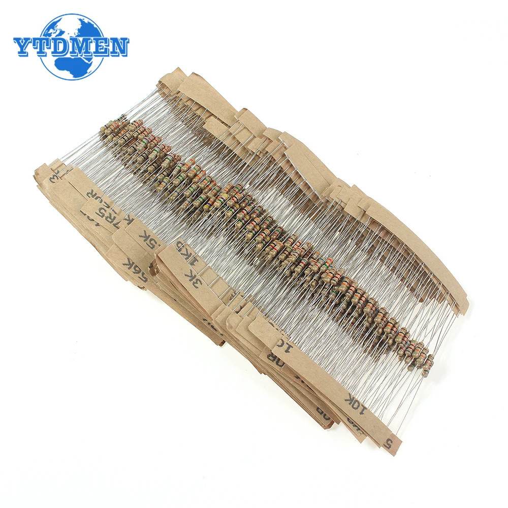 560PCS 1/4W 0.25W Resistor Kit 56 Values 1Ω-10MΩ Ohm 5% Tolerance Carbon Film