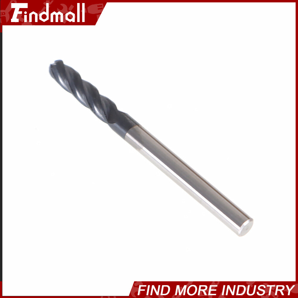 5 PCS 1/8″ 4 Flute 1-1/2″ Overall Length Ball Nose Carbide End Mill