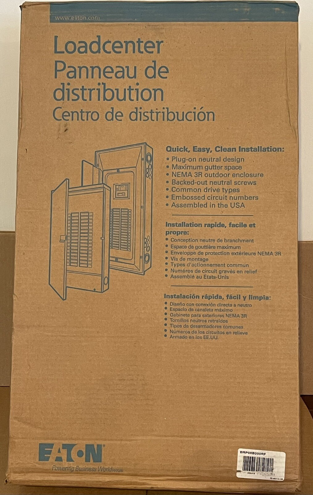 NEW Eaton 200A Outdoor Main Breaker Plug-On Neutral Design BRP08B200RF