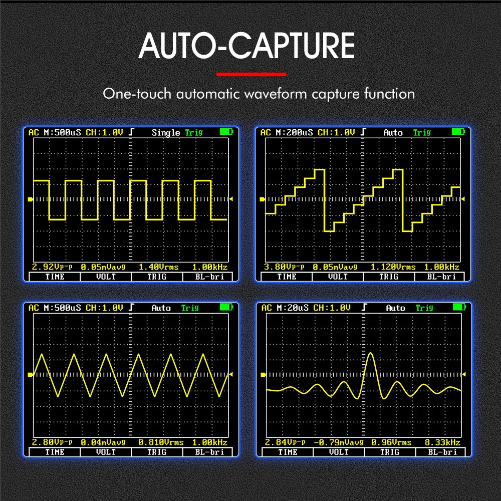 2-In-1 Digital Oscilloscope Multimeter 2.5 Msps, 1 MHz Portable Multifunctional