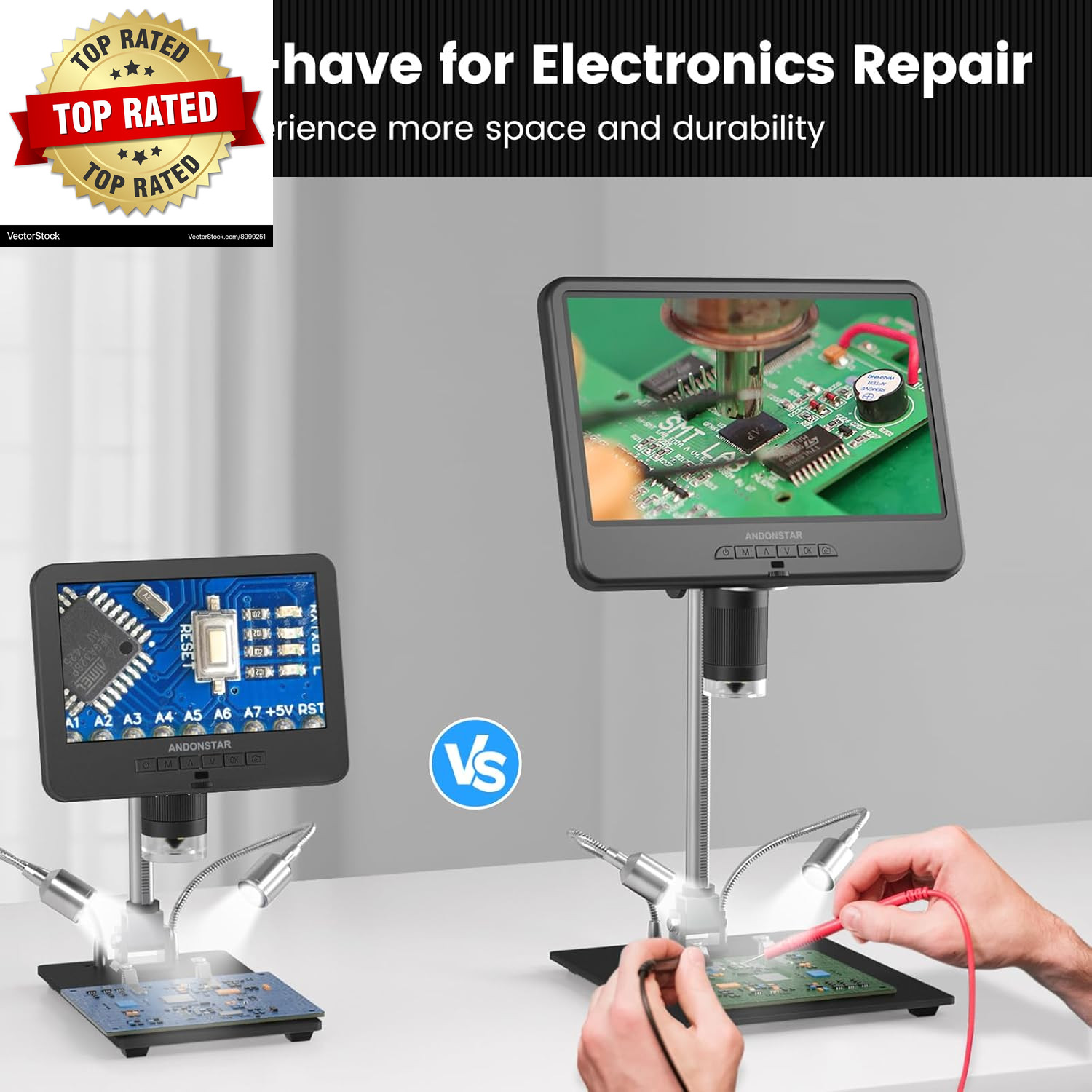 AD210 10.1 Inch LCD Digital Microscope for Adults, Soldering Microscope for Elec