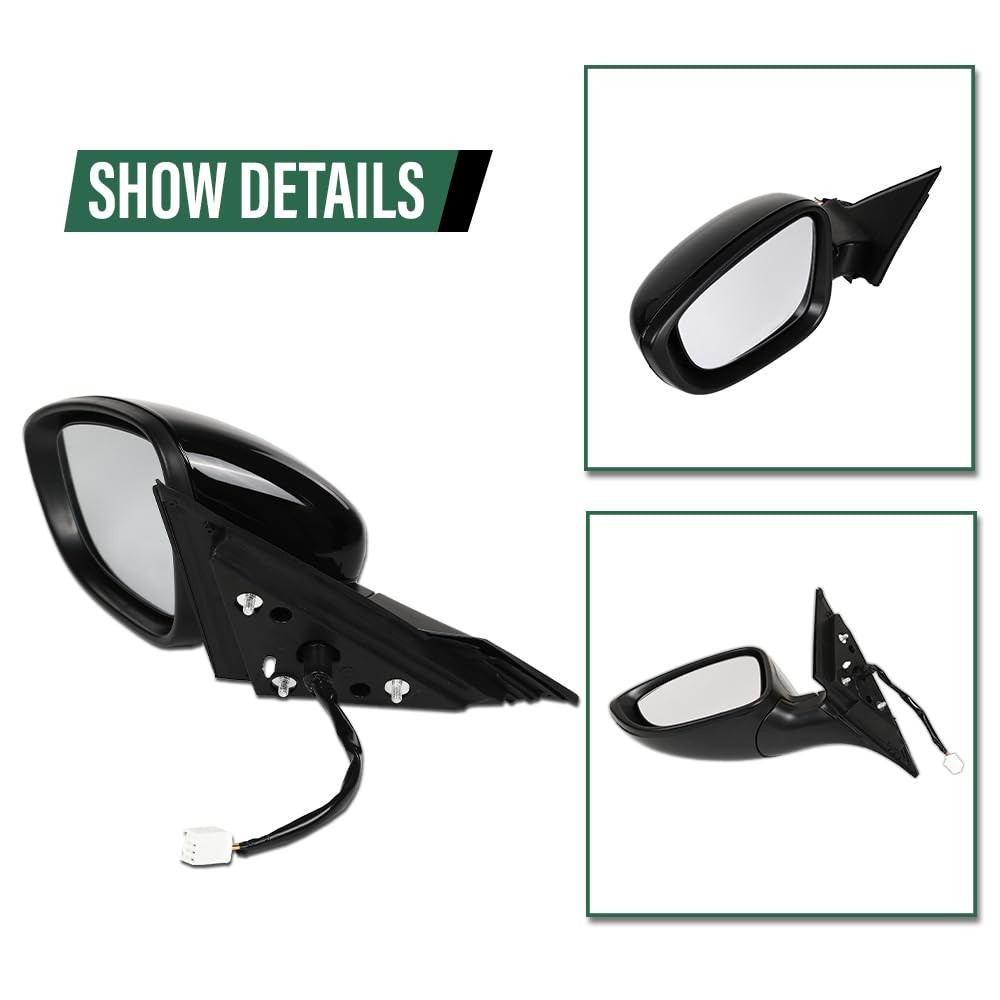 Power Mirror Left 3-Pin Manual Folding Honda Accord Sedan 18-22 76258TVAA02
