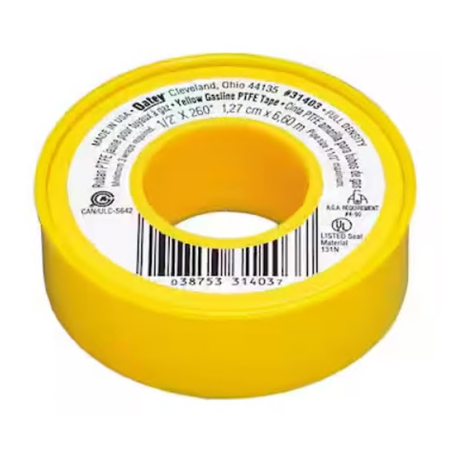 1/2 in. x 260 in. Yellow Thread Sealing PTFE Plumber’s Tape (2-Pack)