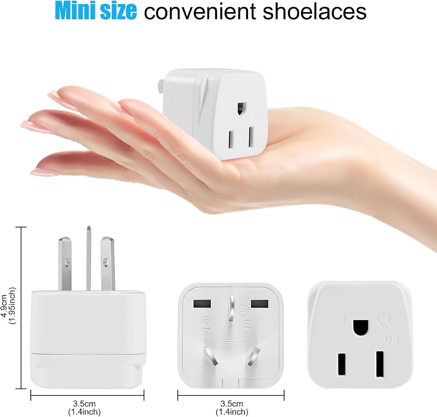 2 Pack US to Australia/New Zealand Plug Adapter, Type I Travel Power Adapter wit