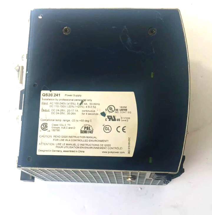 PULS QS20.241 DIN‑Rail Power Supply 24V DC 20A 480W, POWERS UP