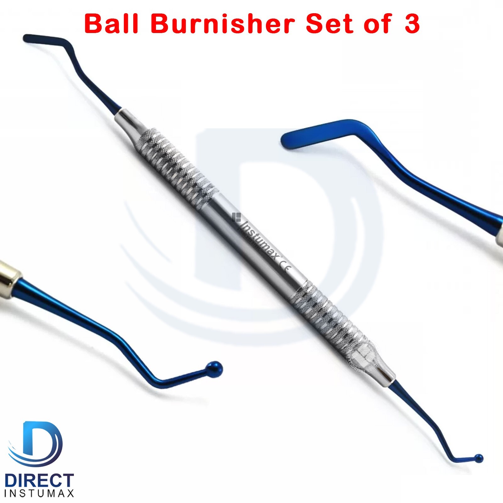 Dental Filling Instruments Composite Blue Ball Tips Restoration Flat Plastic Lab