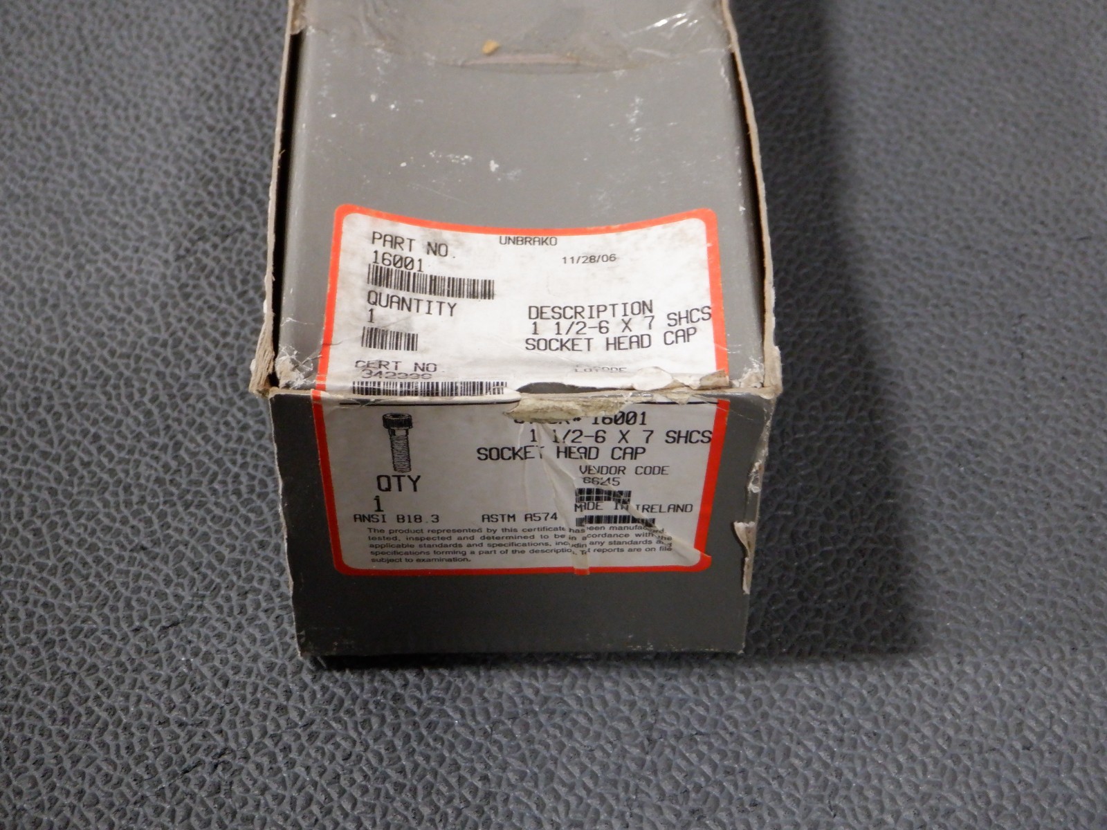 UNBRAKO/SPS 16001 SOCKET HEAD CAP SCREW KIT
