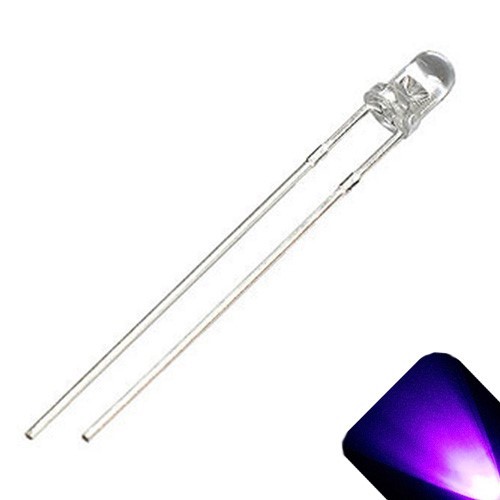 20 x LED 3mm UV / Purple Ultra Bright Round Top LEDs Light Lamp RC Car PC T1 Mod