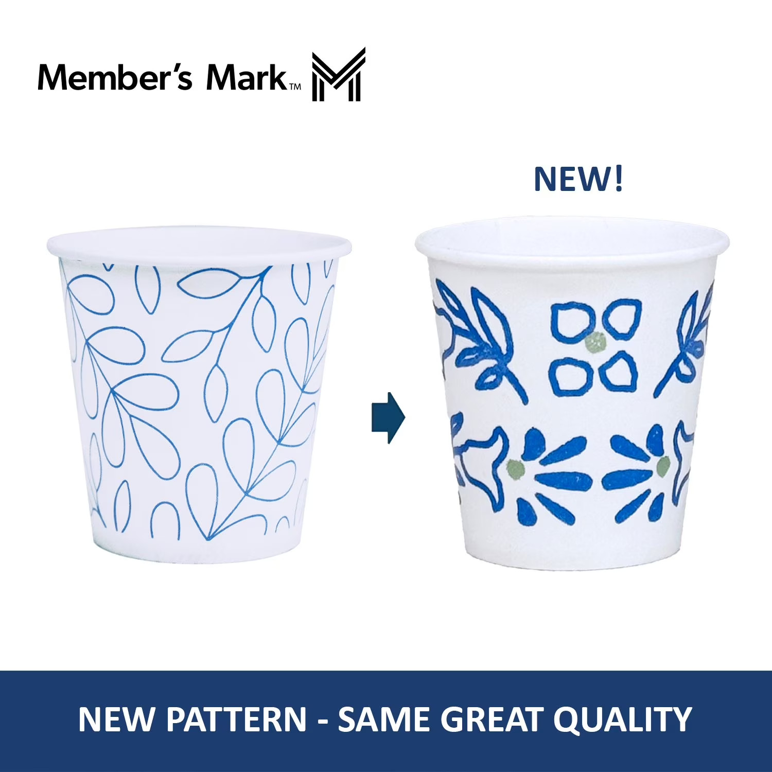 Member’s Mark Printed Paper Bath Cold Cups 3 oz 600 Count Disposable Cups.