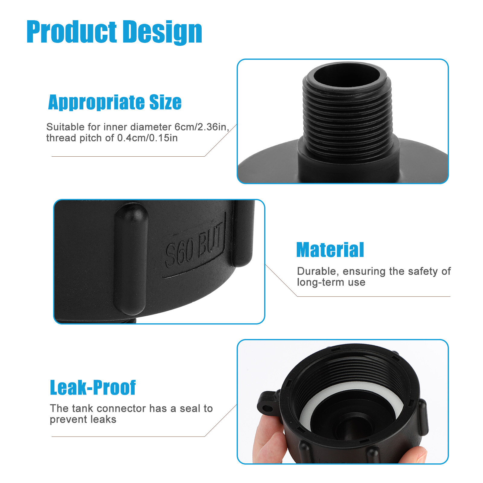 2x IBC Tote Water Tank Adapter 2″ for Garden Hose Drain Plug Connector Easy Use
