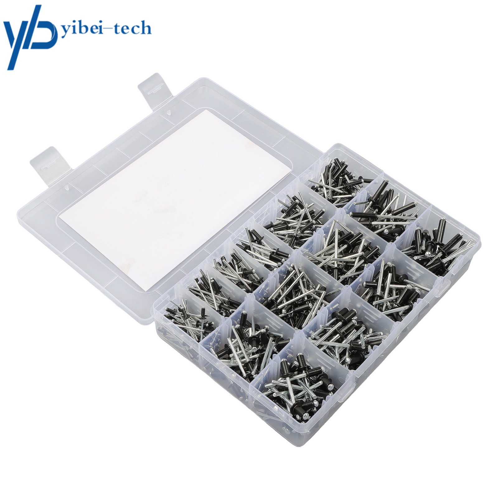 500 sets of rivet kits 3/32″ 1/8″ 5/32″ 3/16″ With 14 Standard Sizes W/ a Box