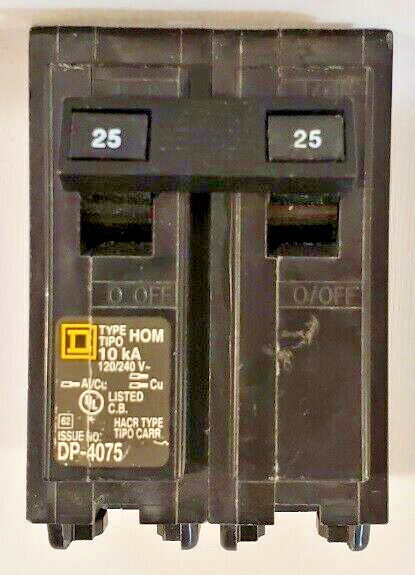Square D Circuit Breaker 2 Pole 25 Amp 240V HOM225
