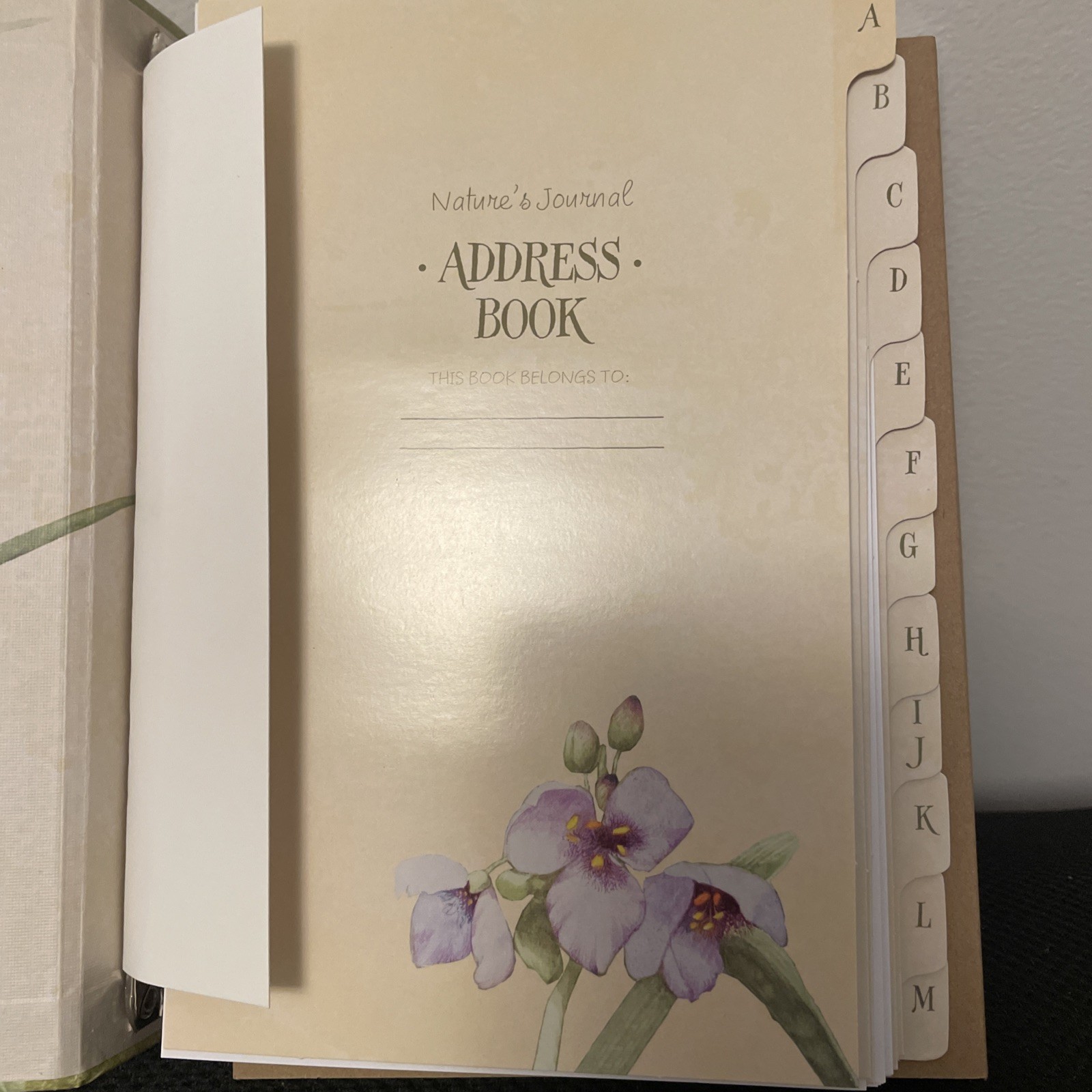 Lang «Natures Journal” New Address Book 3 Ring Binder Hardcover W Refill Pages