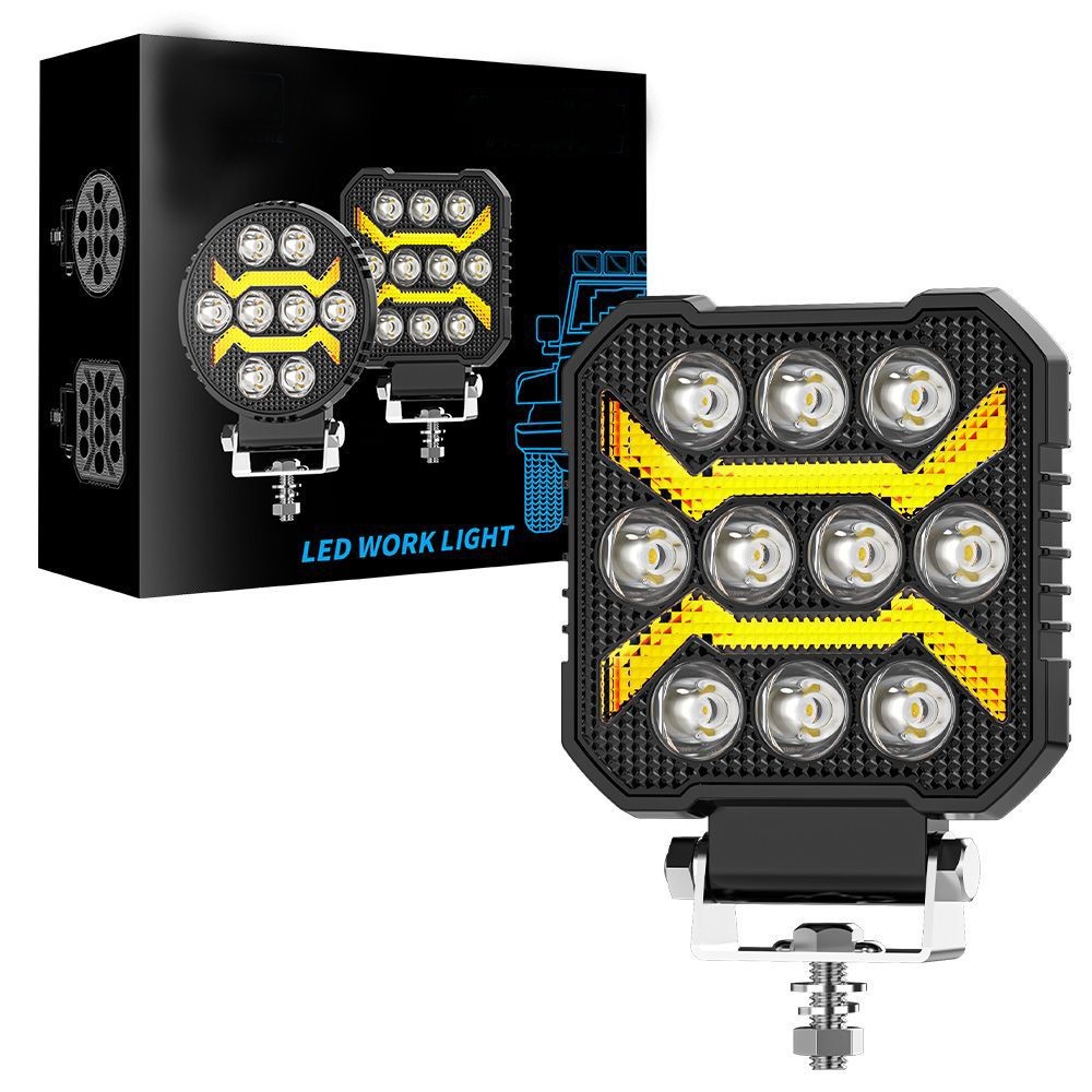 2X Square 4.3» in LED Work Light Headights Fit John Deere Kubota Kubota Tractor