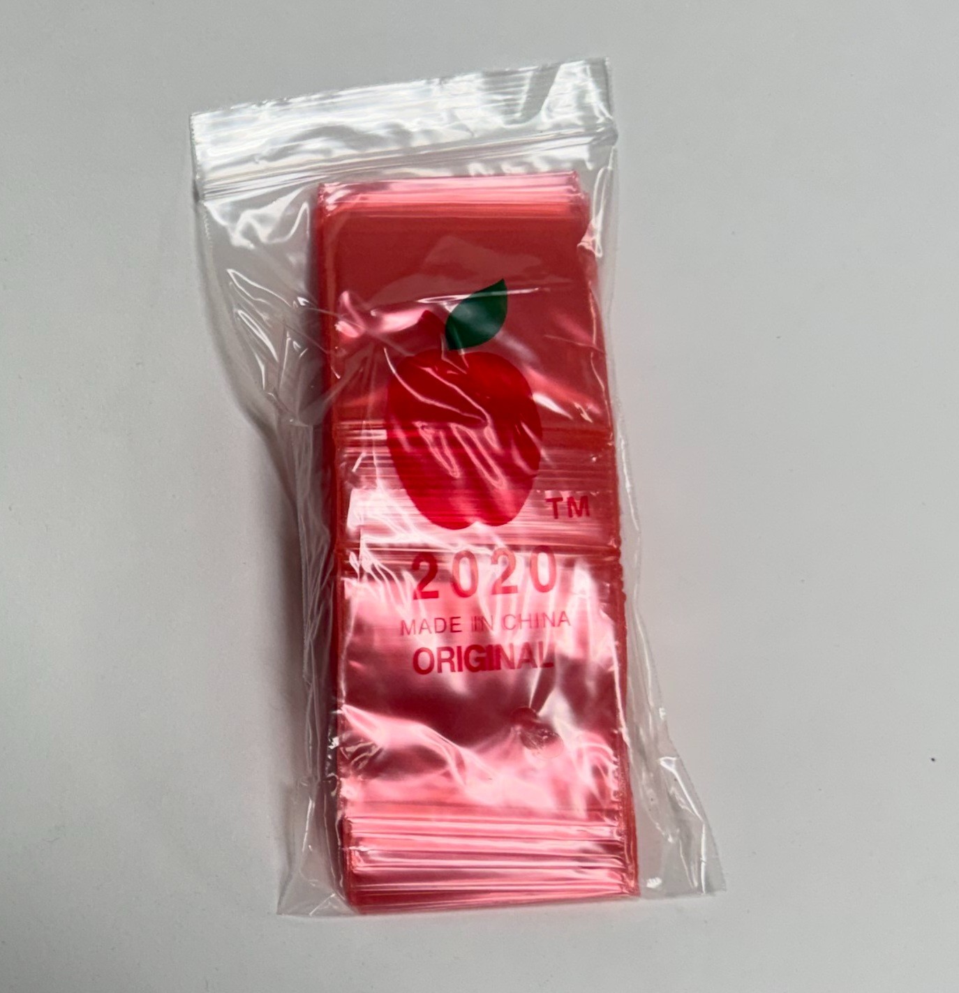 Apple Mini Zip Resealable Bags 2″ x 2″ Red Baggies 2020 1000ct. NEW SHIPS FREE