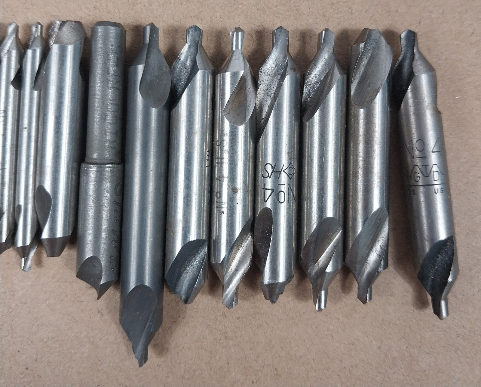Machinist Tool Lot HSS End Mills Countersinks Center Drills Mixed Lot of 28