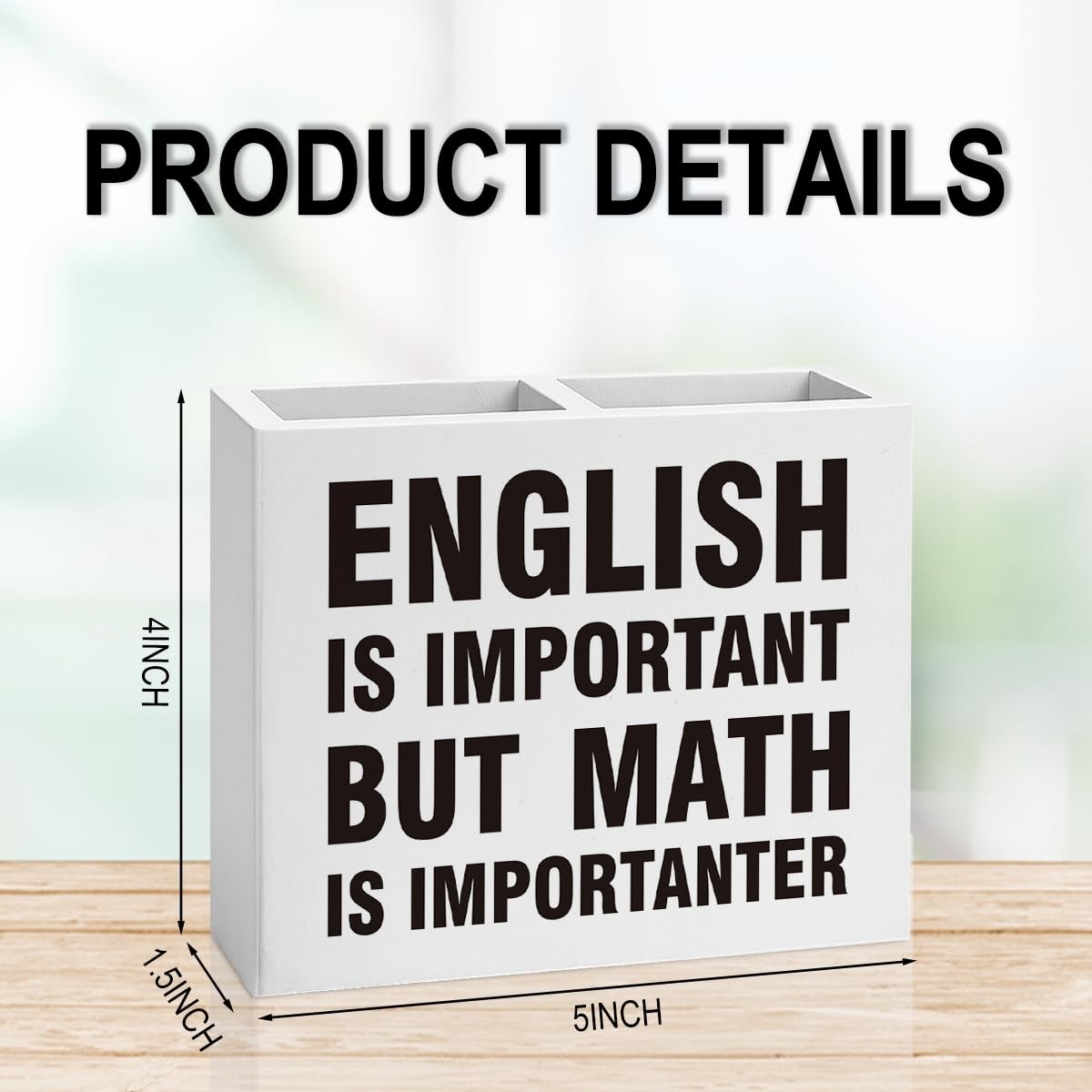 Eiseniy Bookmark Pen Pencil Holder for Classroom Math Decor English
