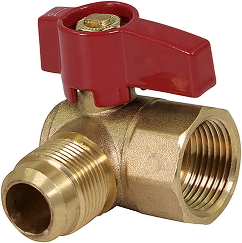 5/8 Inch Angle Gas Ball Valve, Brass, Flare x FIP Connections
