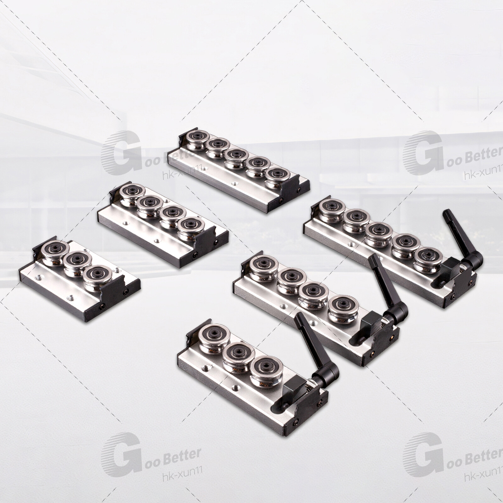 Built-In Dual-Axis Linear Rail Guide 500mm Lock Sliders SGB10-SGB35 3/4/5 Wheel