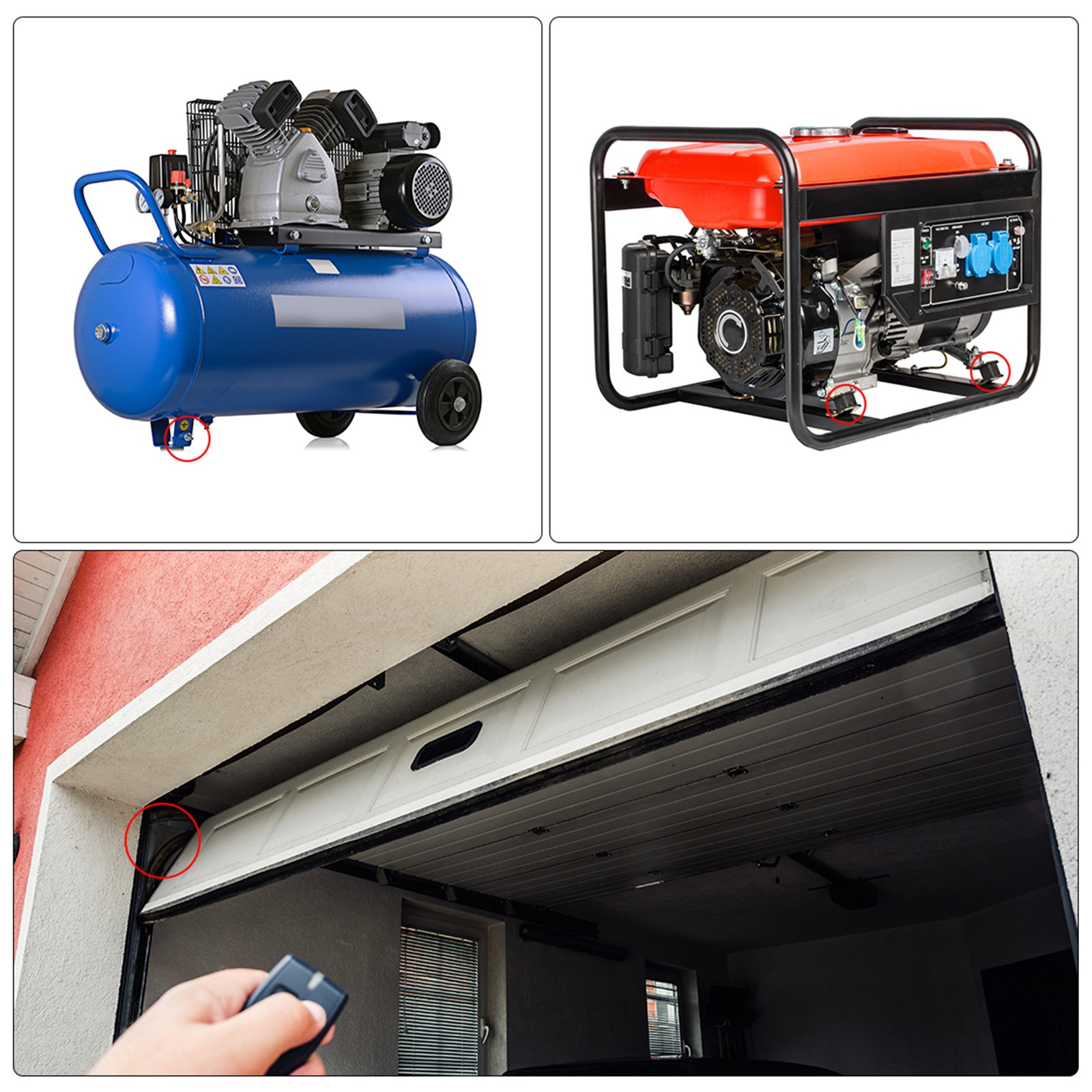 4pcs Rubber Mount M8 Male/Female Vibration Isolator Shock Absorber D40mmxH30mm