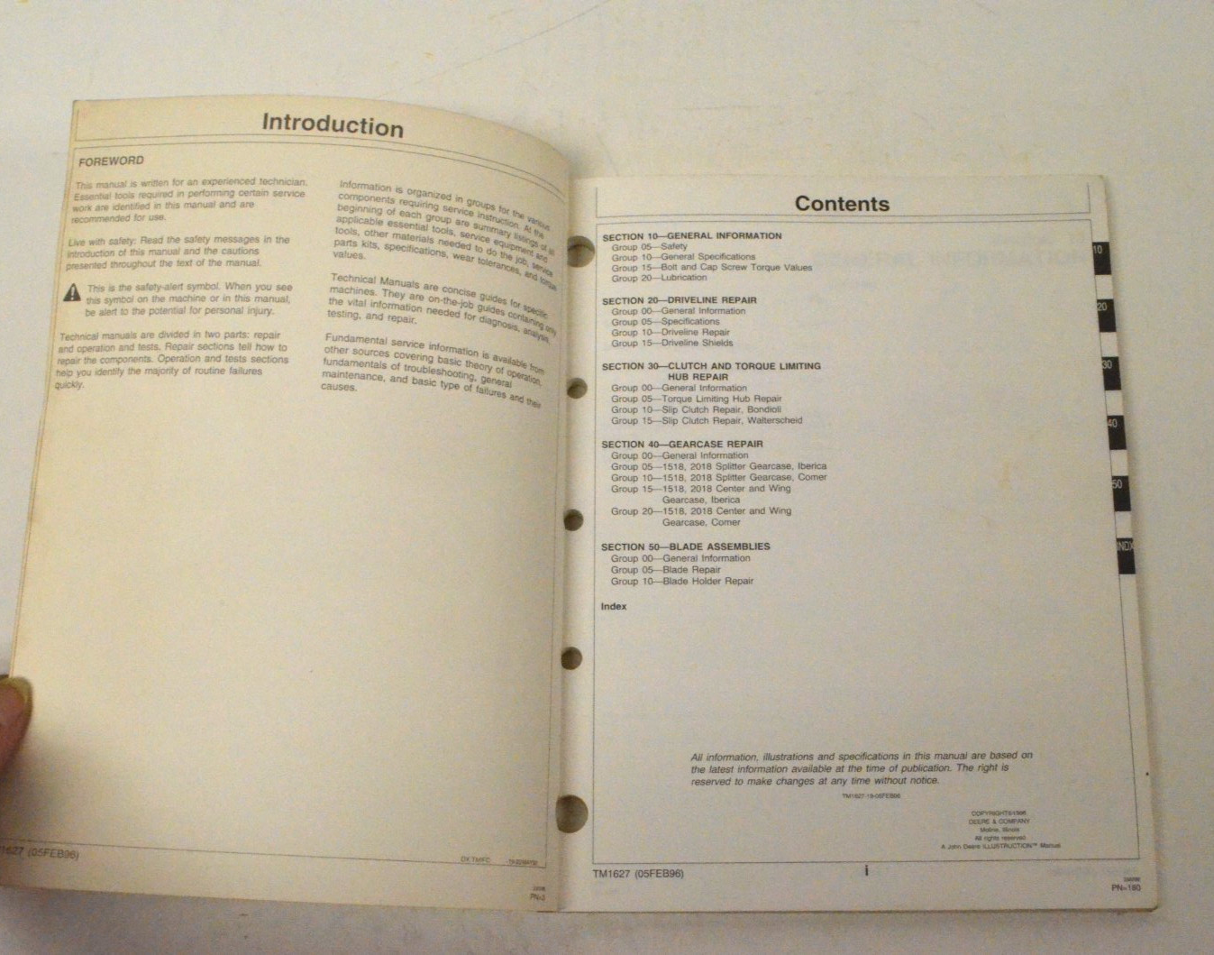 John Deere 1518 and 2018 Flex-Wing Rotary Cutters Technical Manual TM1627
