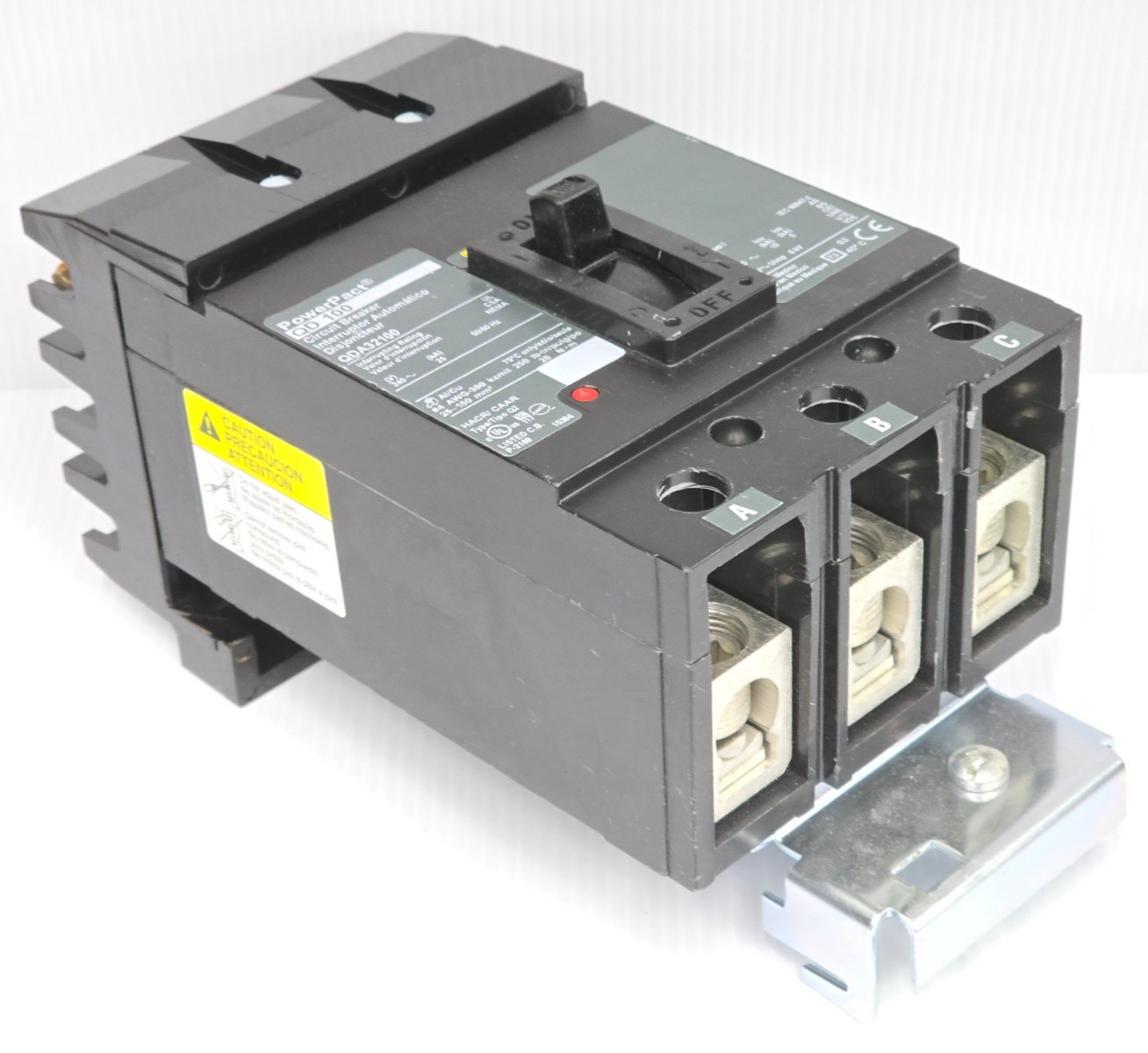 New Square D PowerPact 100 Amp I-Line Circuit Breaker 240 VAC 3P 25 kA QDA32100