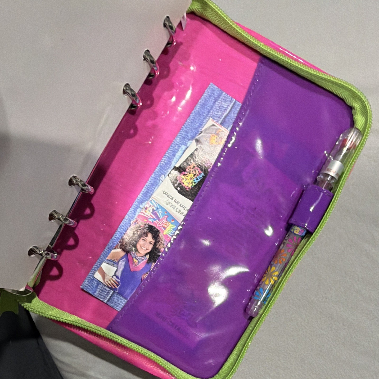 Lisa Frank Love Undated Small Daily Planner Ring Binder w/ Zipper Case, Tabs
