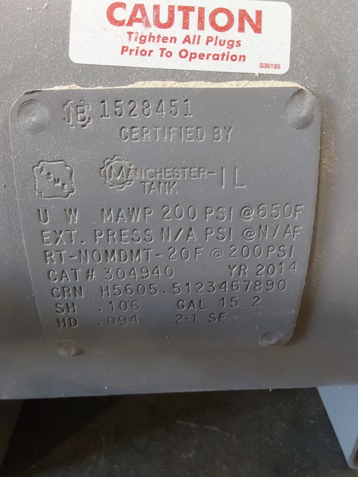 Manchester-TANK IL 15.2 GALLON CAT# 304940
