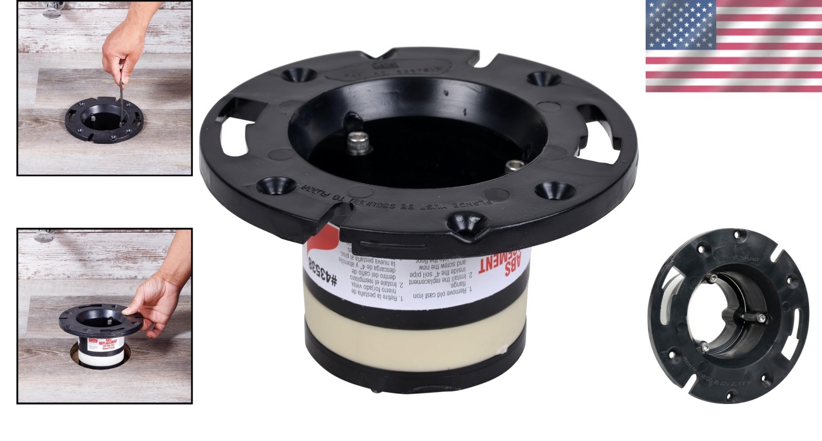 Heavy Duty 4″ Cast Iron Toilet Flange Replacement – Black ABS, Compression Seal