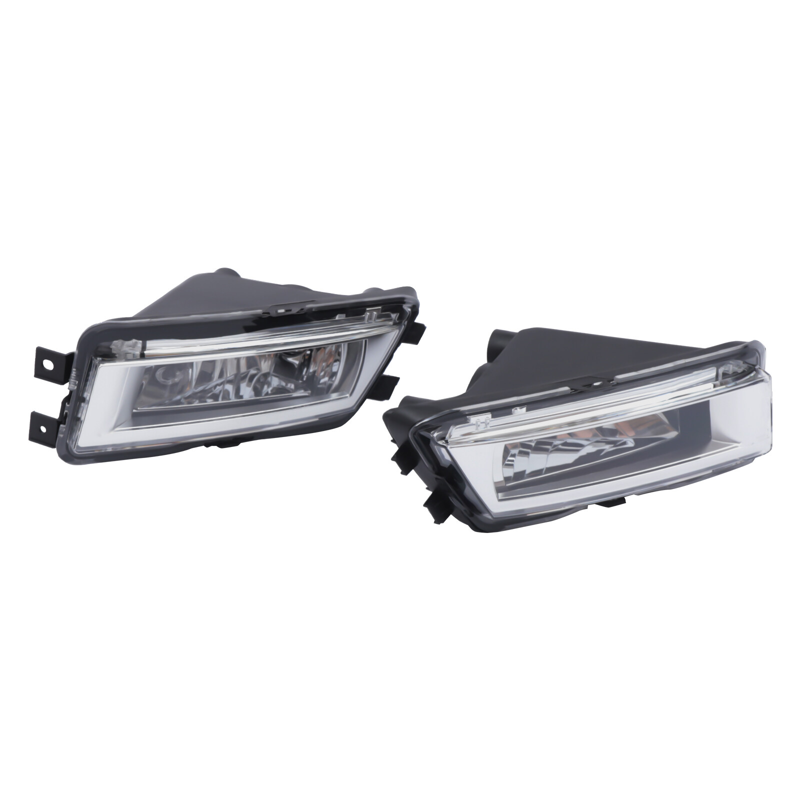 Pair Front Halogen Fog Lights Lamps with Bezels & TrimFor VW Passat 2012-2015 11