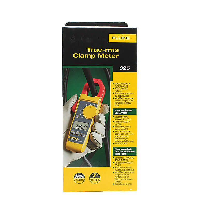 Fluke 325 40/400A 600V AC/DC TRMS Clamp Frequency Temperature Original F325