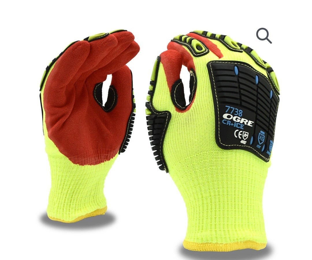 Cordova OGRE CR ICE Work Gloves XL 7738 Impact Cut Resistant ANSI A5 Thermal Red