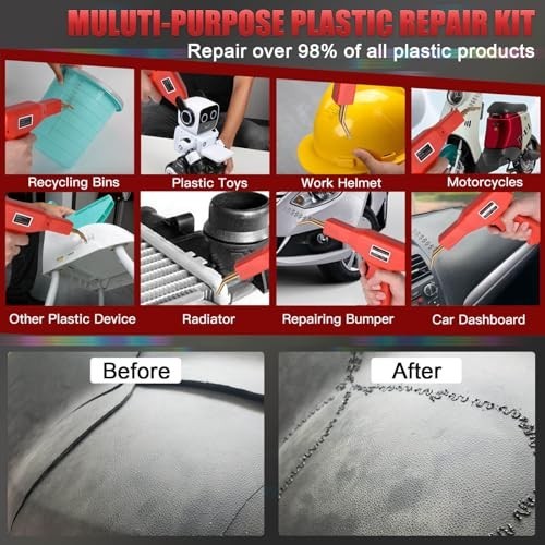 200W Plastic Welder Kit with 1200 Staples, Professional Bumper Repair Tool, Port