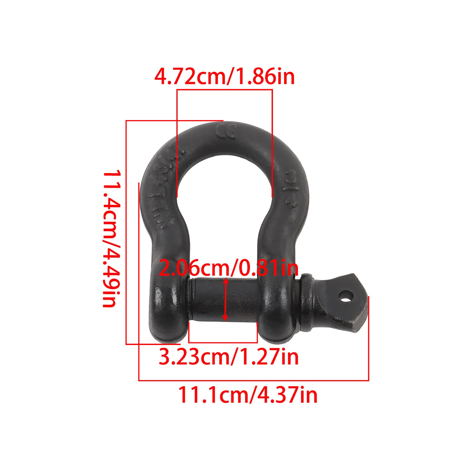 2 Pcs 3/4″ Bow-Shaped D Ring Shackles with Clevis Screw Pin 4.75 Ton Capacity