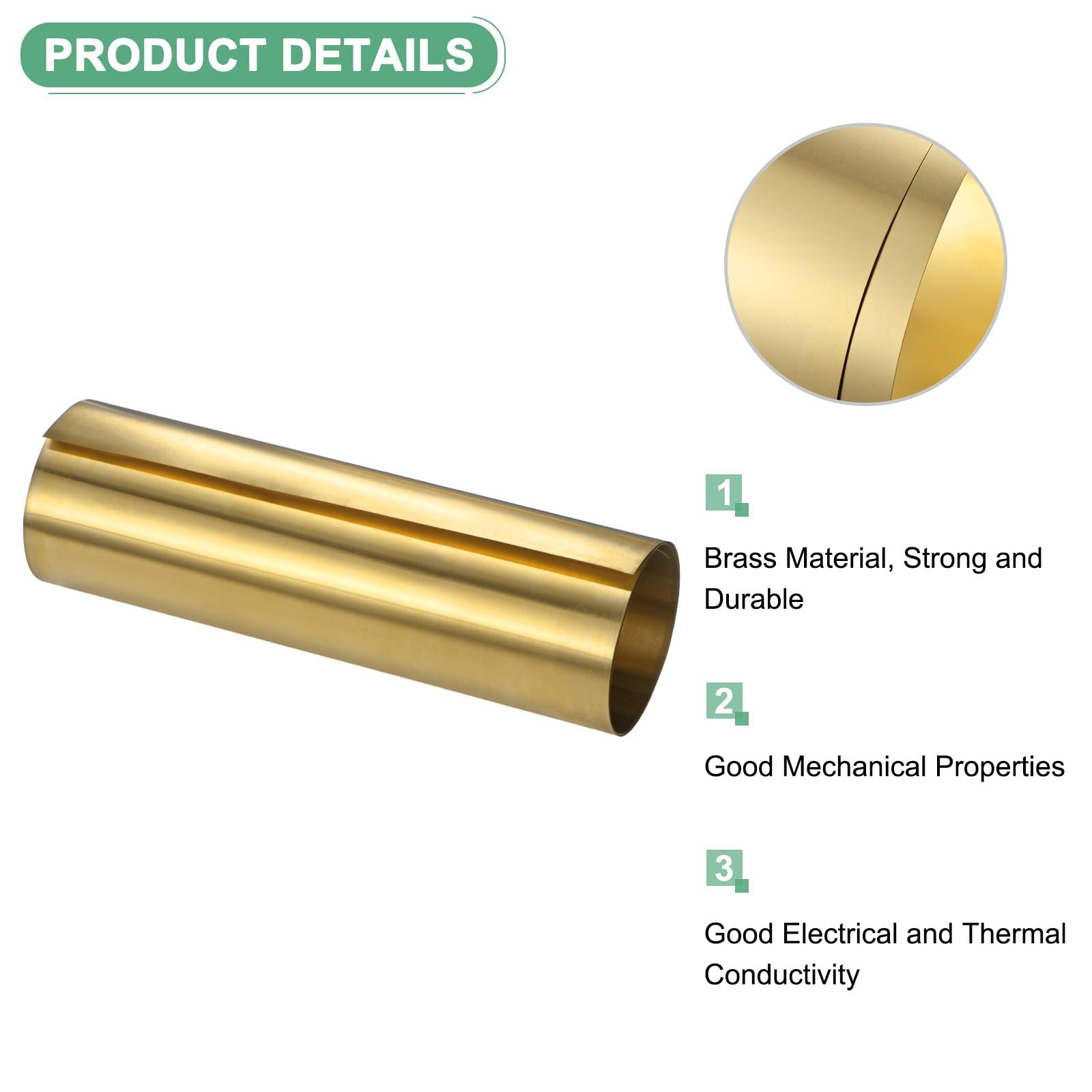 Brass Sheet Roll, 39 x 8 x 0.003 inch, Metal Foil Plate, Hardware, DIY Crafts