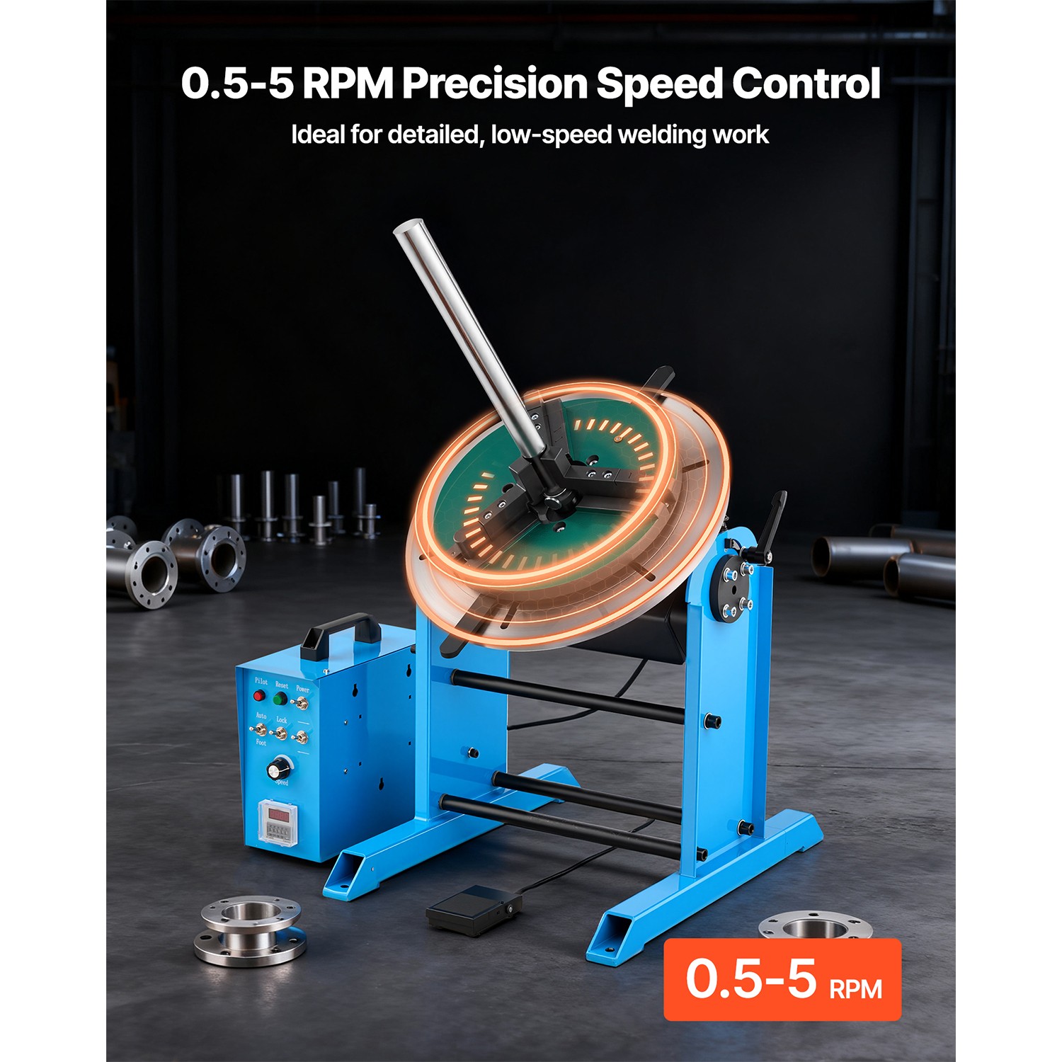 Uimoso Rotary Welding Positioner Turntable Table, 441 lbs Load, Tilt -45° to 90°