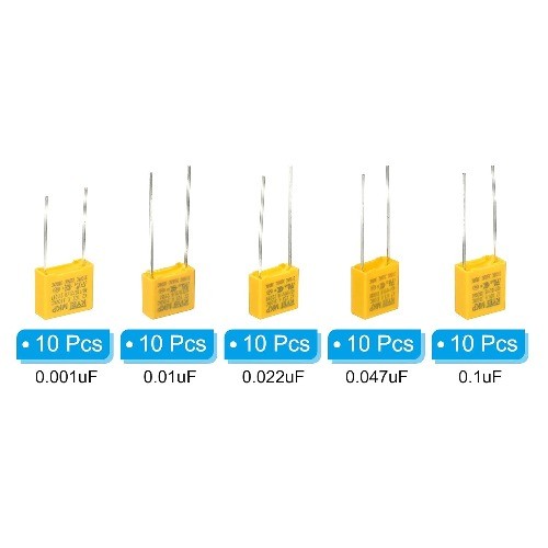 Safety Capacitors 1 Set 50 Pcs 0.001 0.01 0.022 0.047 0.1u Number of Items: 50